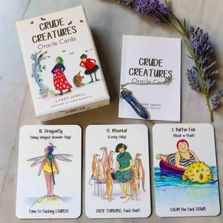 Crude Creatures Oracle Cards - Water Moon Shop